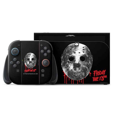 Warner Bros Friday the 13th Jason Voorhees Dripping Mask Nintendo Switch 2 (2025) with Joy-Con Skin